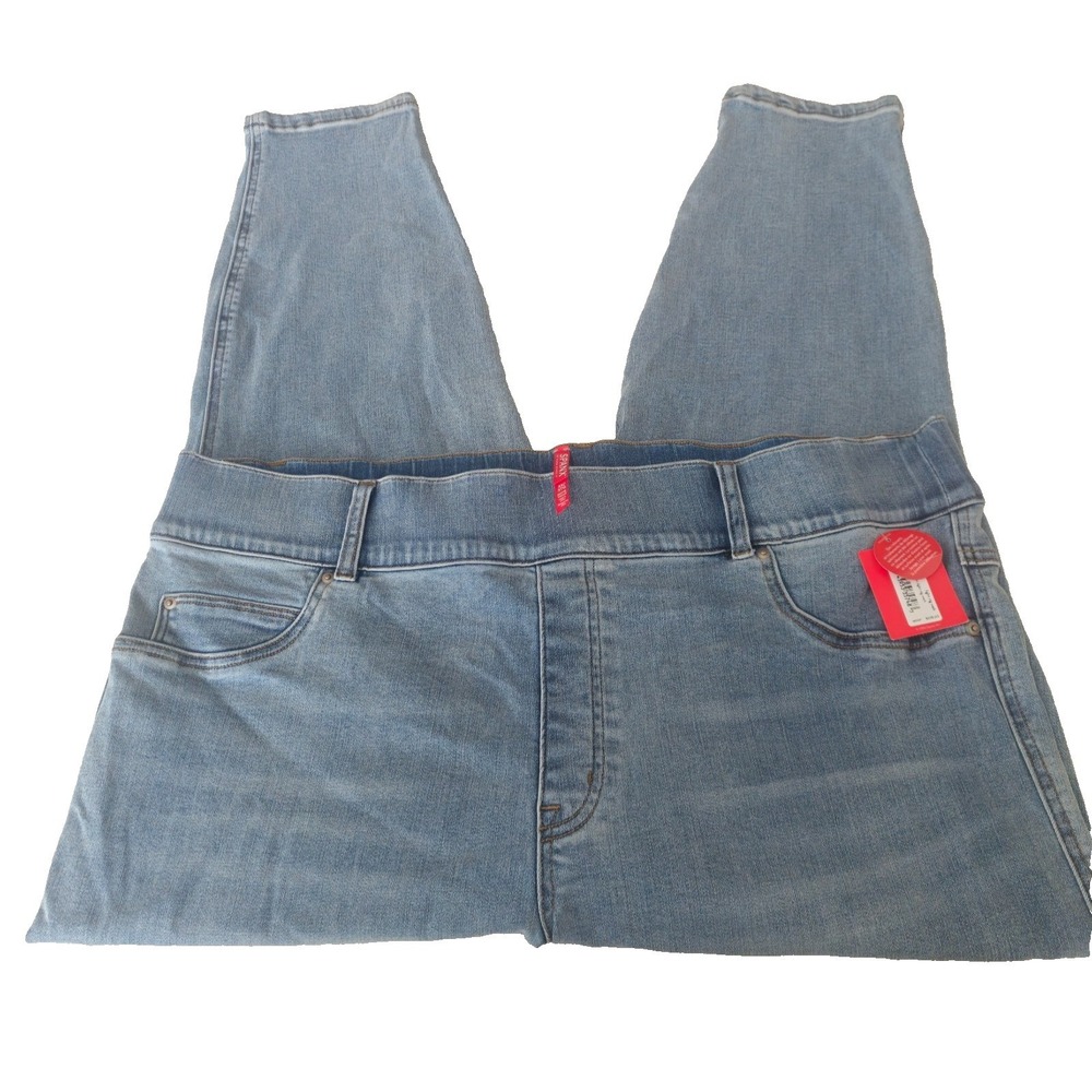 SPANX Jeans 3X Petite Ankle Skinny Pull On Light Wash Stretch Denim NWT Y2K - Picture 5 of 13